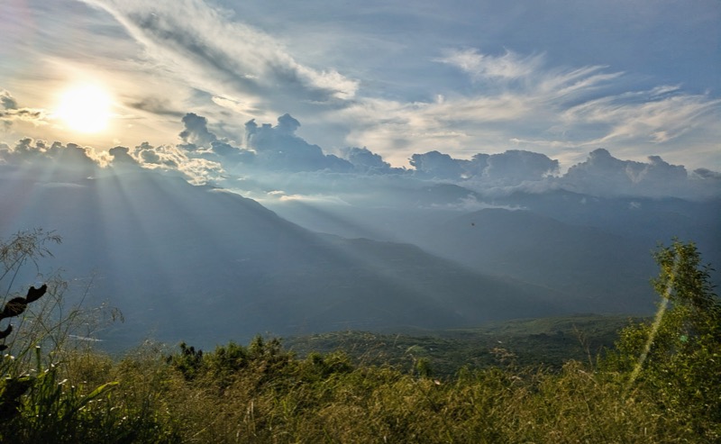 an image of the Andes mountains near sunset